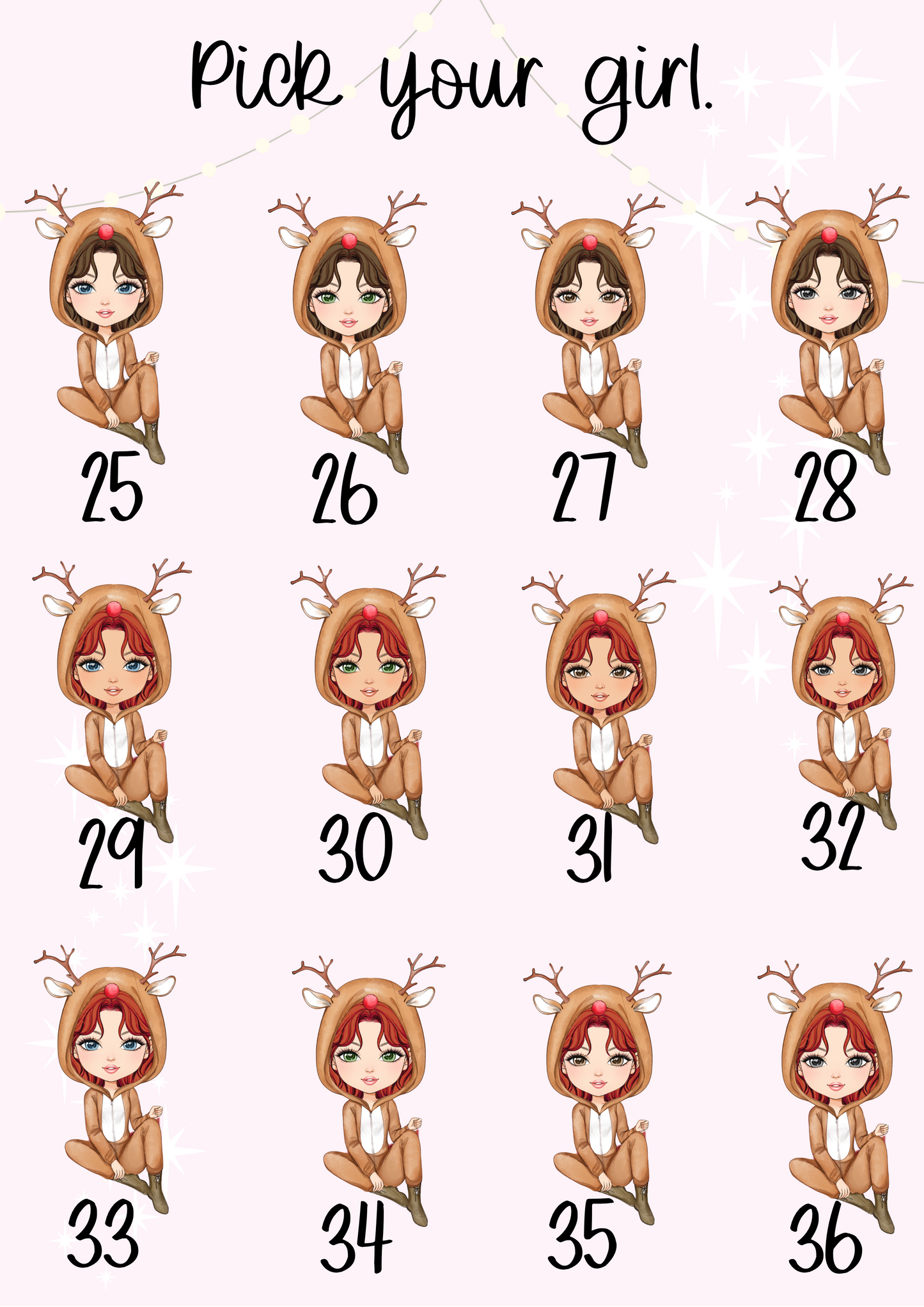 Personalised Reindeer Onesies Christmas Girl Christmas Treat Tin