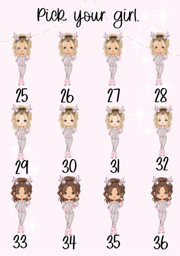 Personalised Pink Christmas Pjs Girl Christmas Tumbler β Custom Holiday Travel Cup, Festive Gift for Her (Copy)