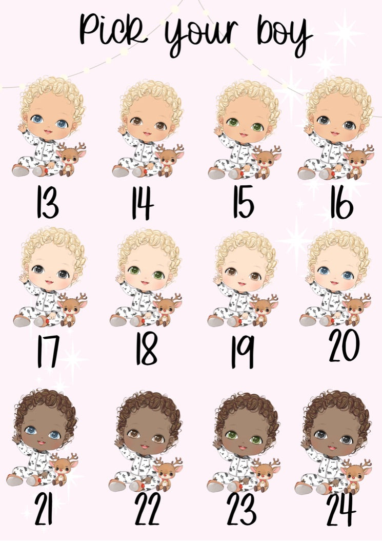 Personalised White Christmas Pjs Baby Boy Christmas Treat Tin