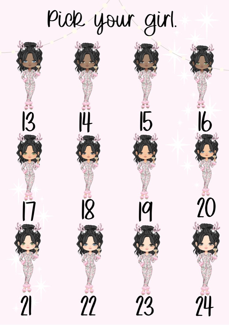 Personalised Pink Christmas Pjs Girl Christmas Tumbler β Custom Holiday Travel Cup, Festive Gift for Her (Copy)