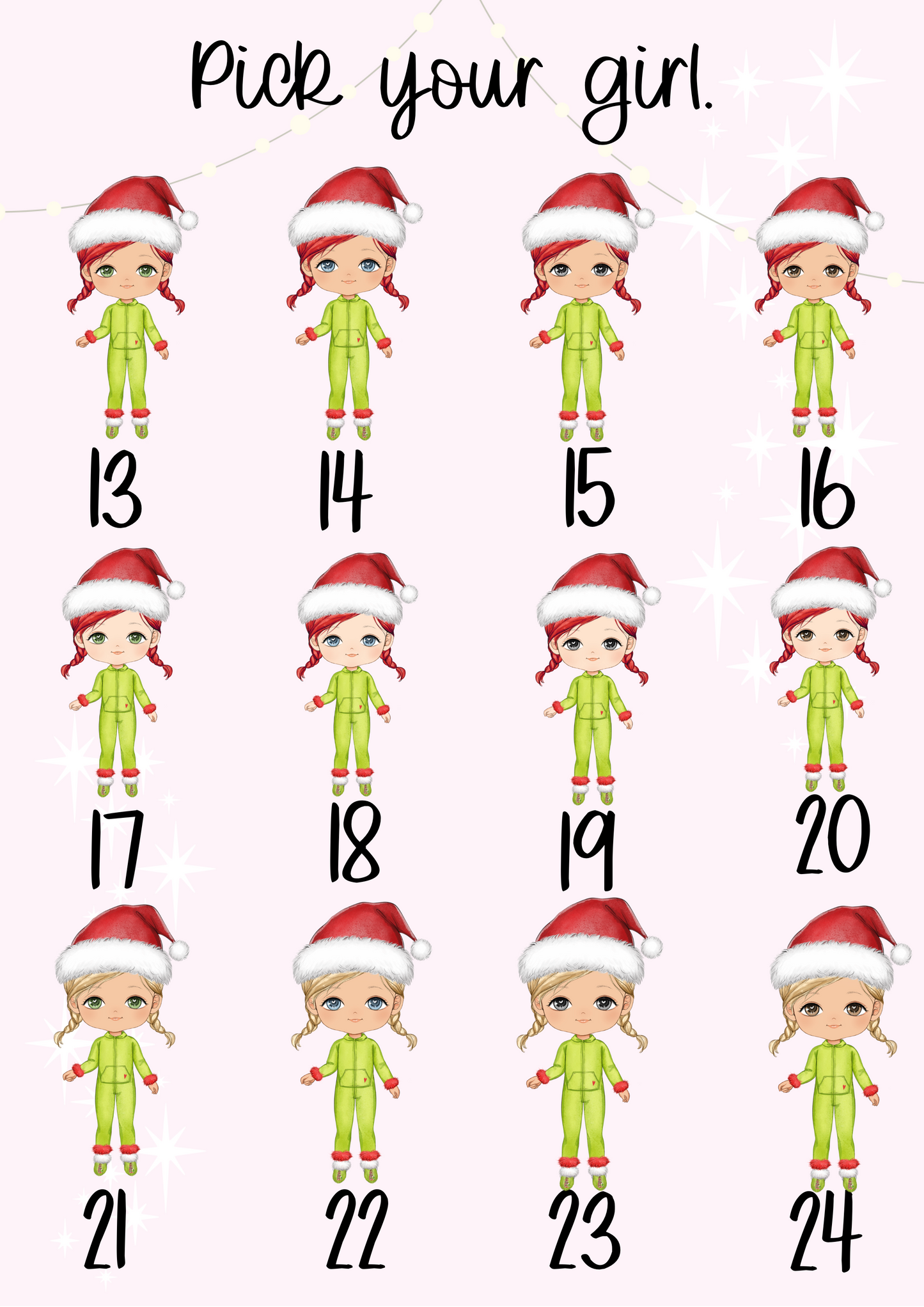 Personalised Green Onesies toddler Girl Christmas Treat Tin