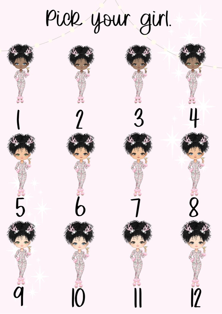 Personalised Pink Christmas Pjs Girl Christmas Tumbler β Custom Holiday Travel Cup, Festive Gift for Her (Copy)