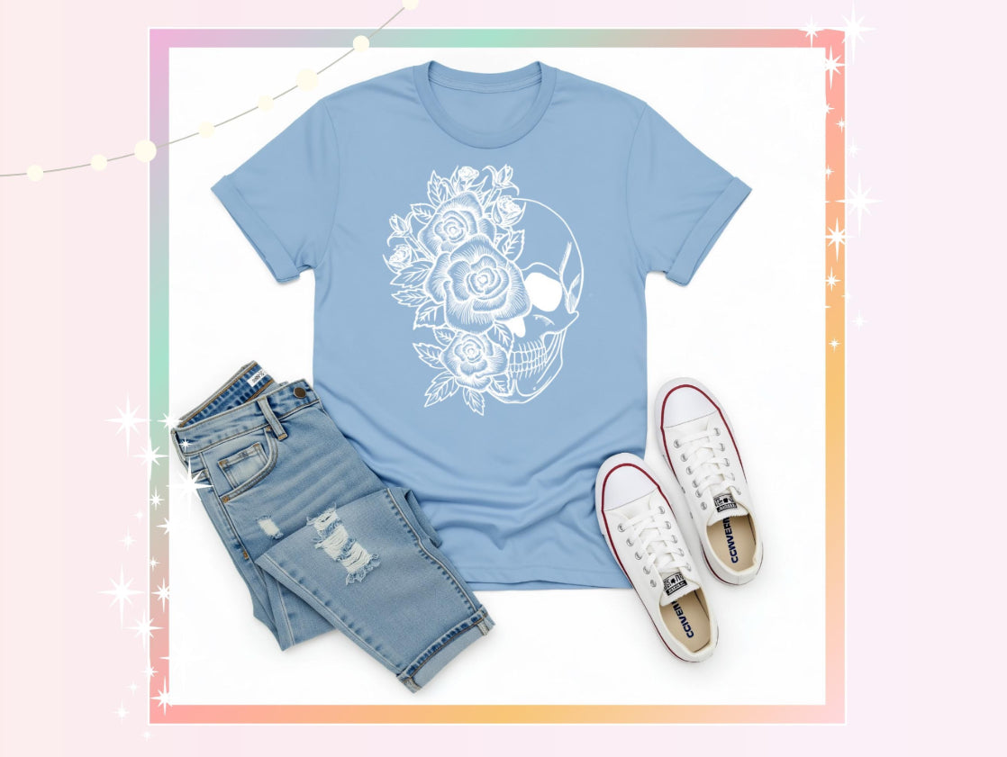 Skull & Flowers Classic Unisex T-Shirt β Soft Cotton Tee