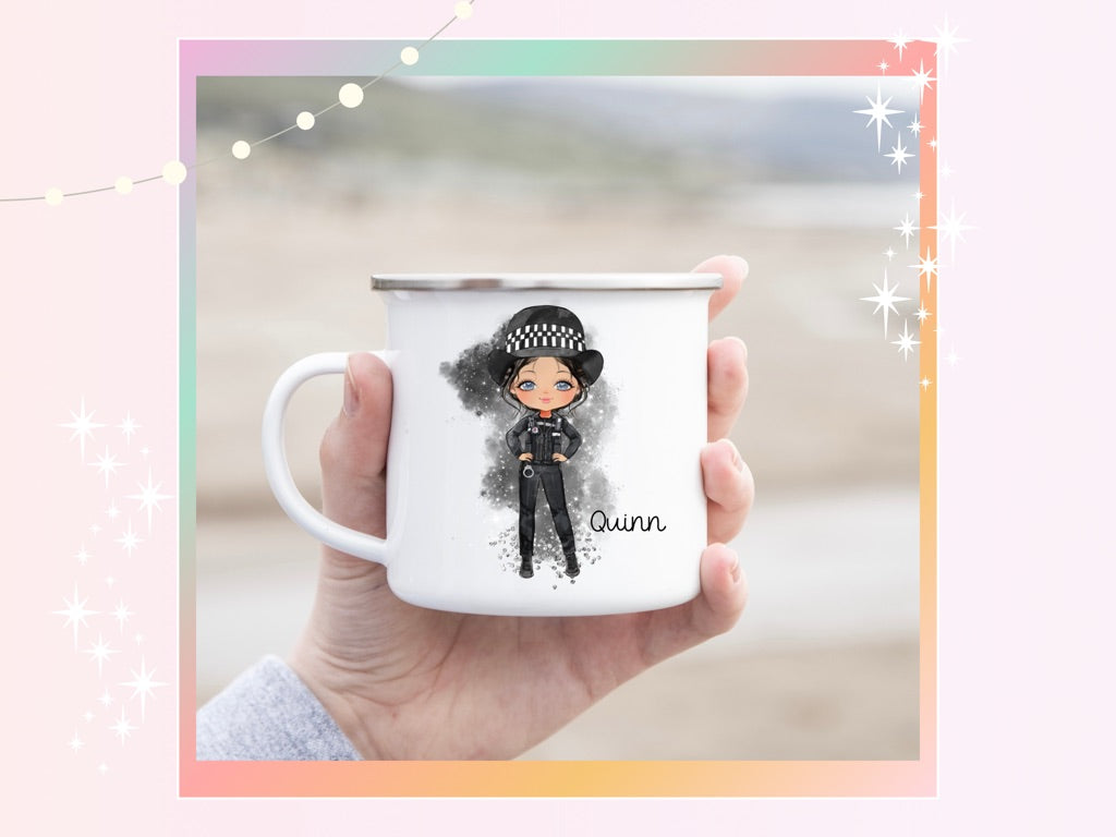 Personalised Policewomen Enamel Mug