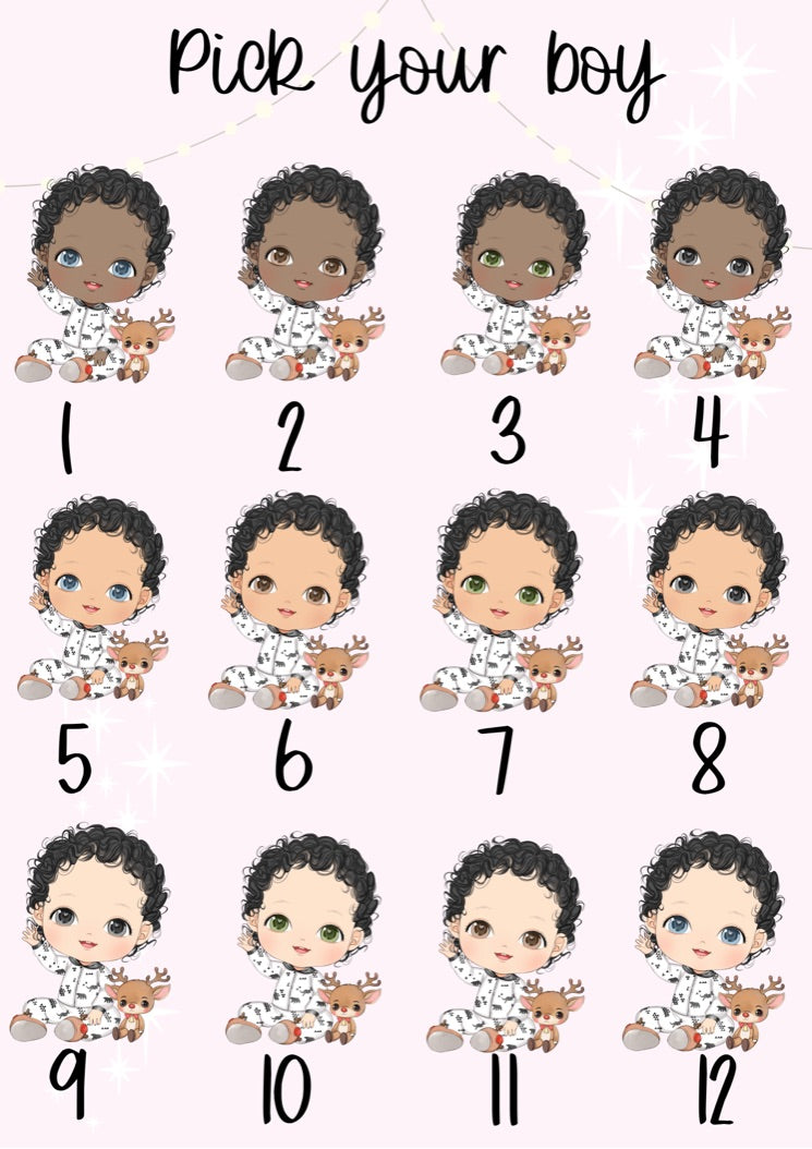 Personalised White Christmas Pjs Baby Boy Christmas Treat Tin