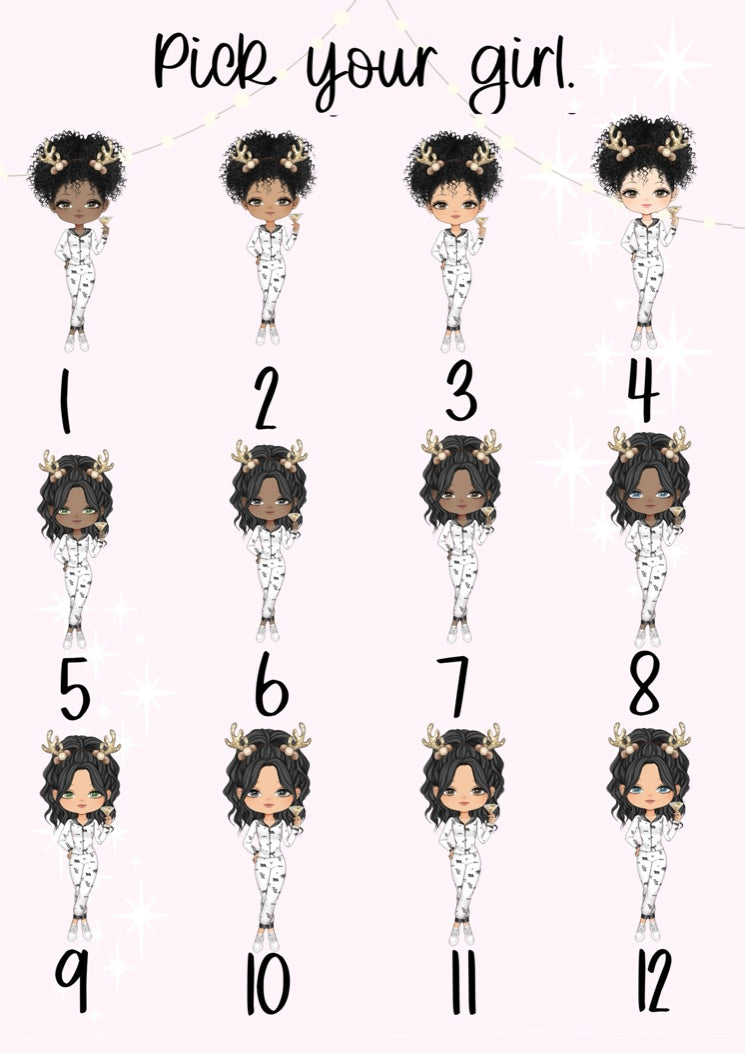 Personalised White Christmas Pjs Girl Christmas Treat Tin