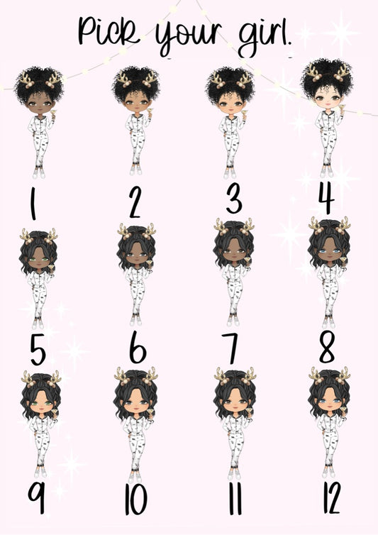 Personalised White Christmas Pjs Girl Christmas Treat Tin