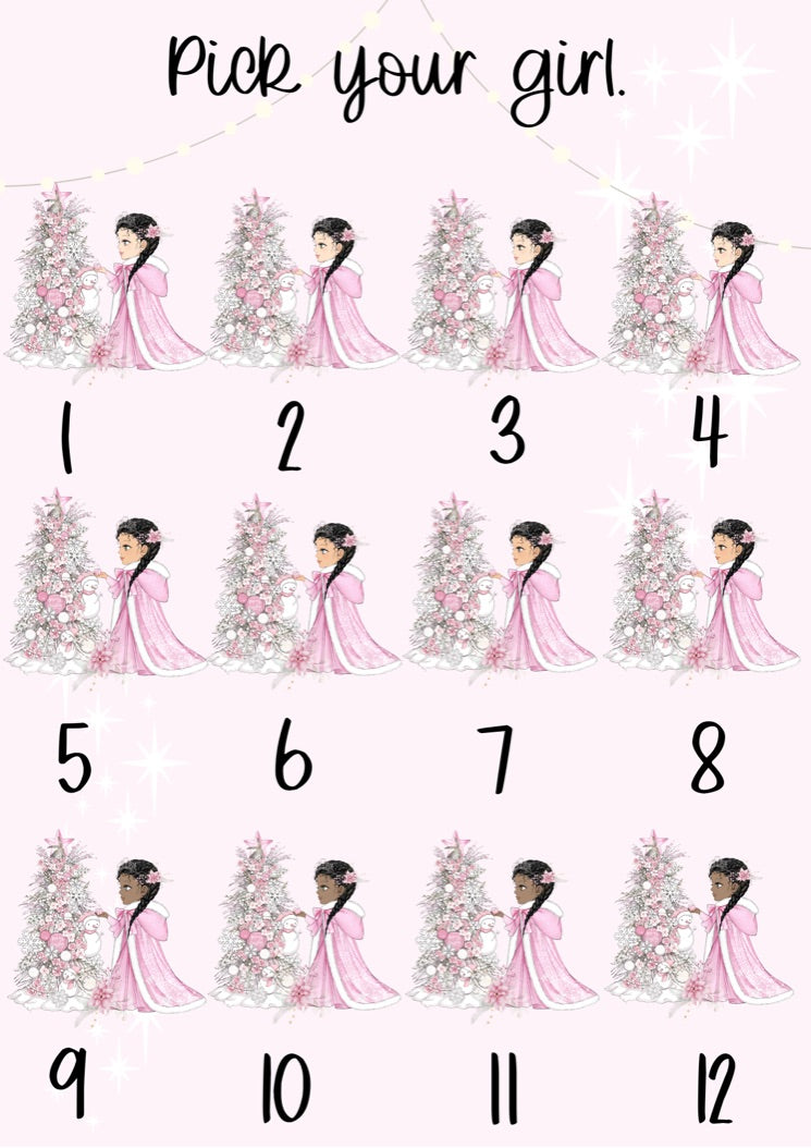 Personalised Pink Snow Christmas Girl Christmas Treat Tin