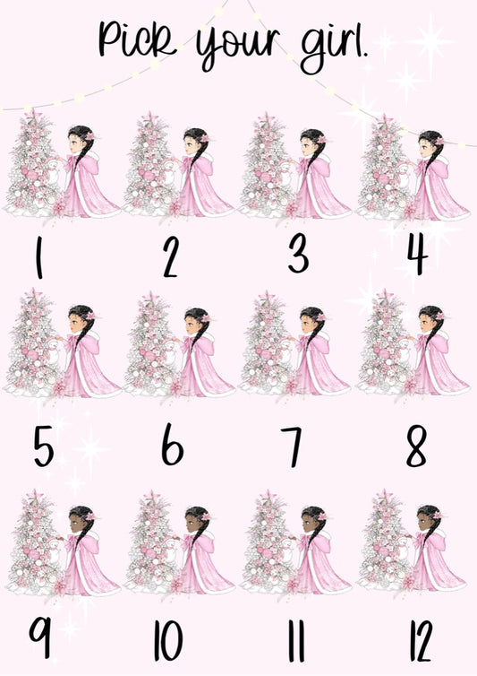 Personalised Pink Snow Christmas Girl Christmas Treat Tin