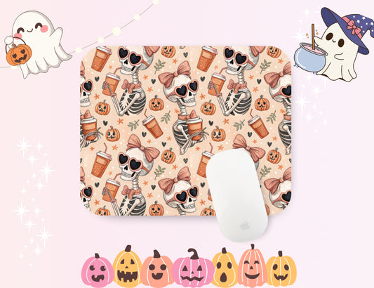 Skeleton Spooky Halloween Mouse Pad – Witchy Desk Mat for Office or Gaming