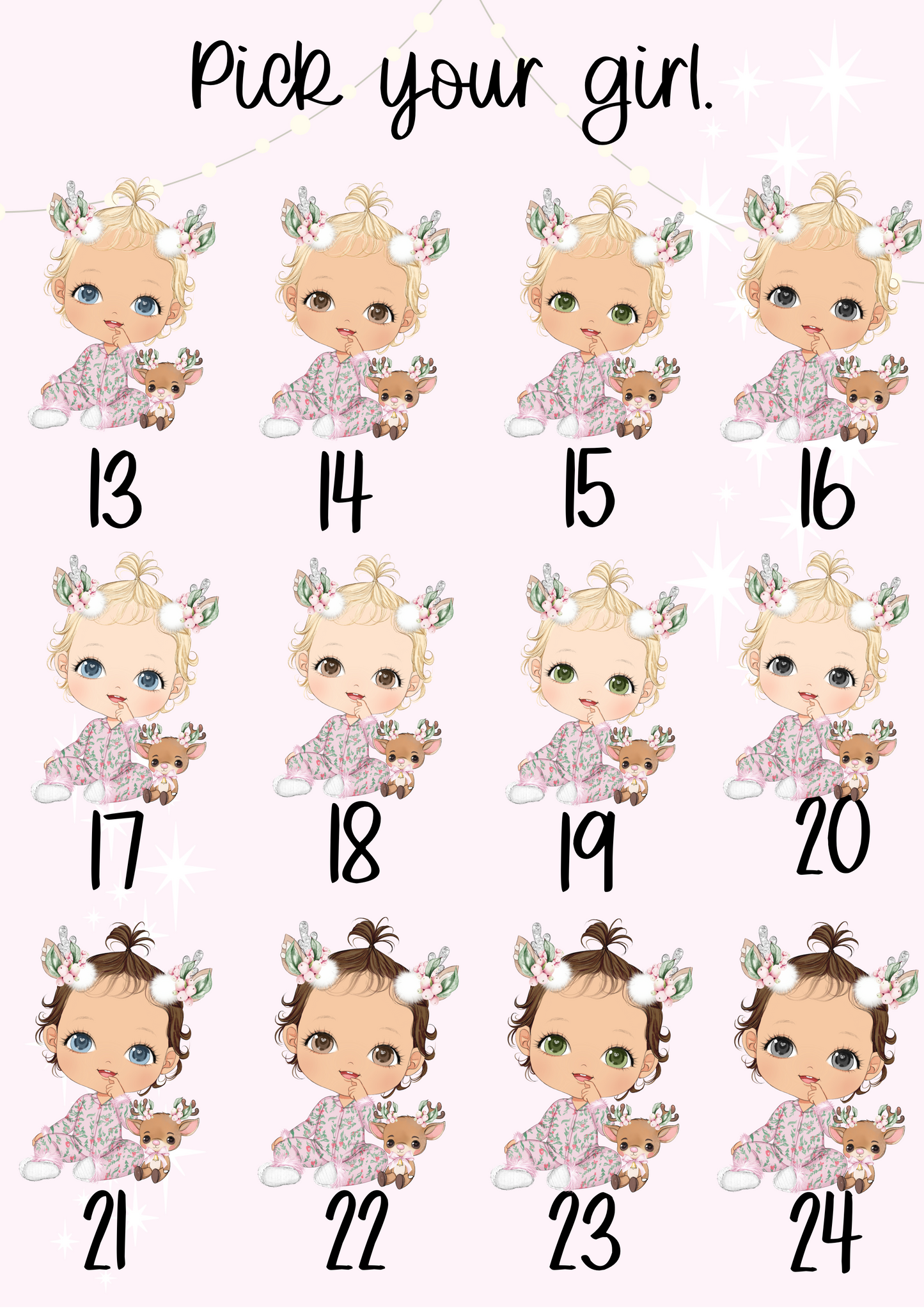 Personalised Pink Christmas Pjs Baby Girl Christmas Treat Tin