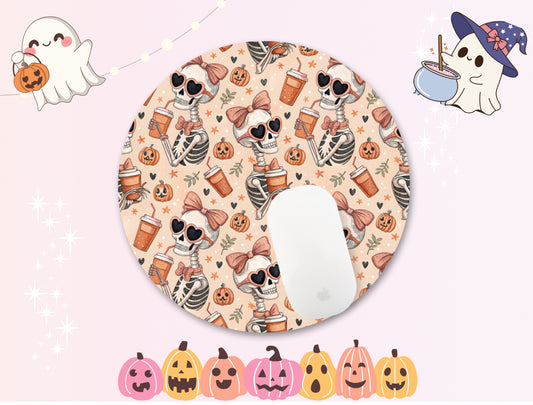 Skeleton Spooky Halloween Mouse Pad – Witchy Desk Mat for Office or Gaming