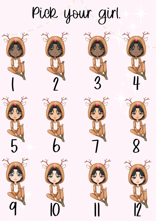 Personalised Reindeer Onesies Christmas Girl Christmas Treat Tin