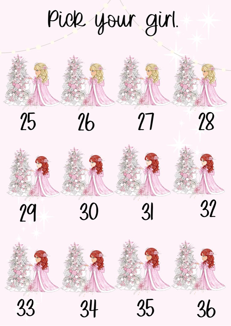 Personalised Pink Snow Christmas Girl Christmas Treat Tin
