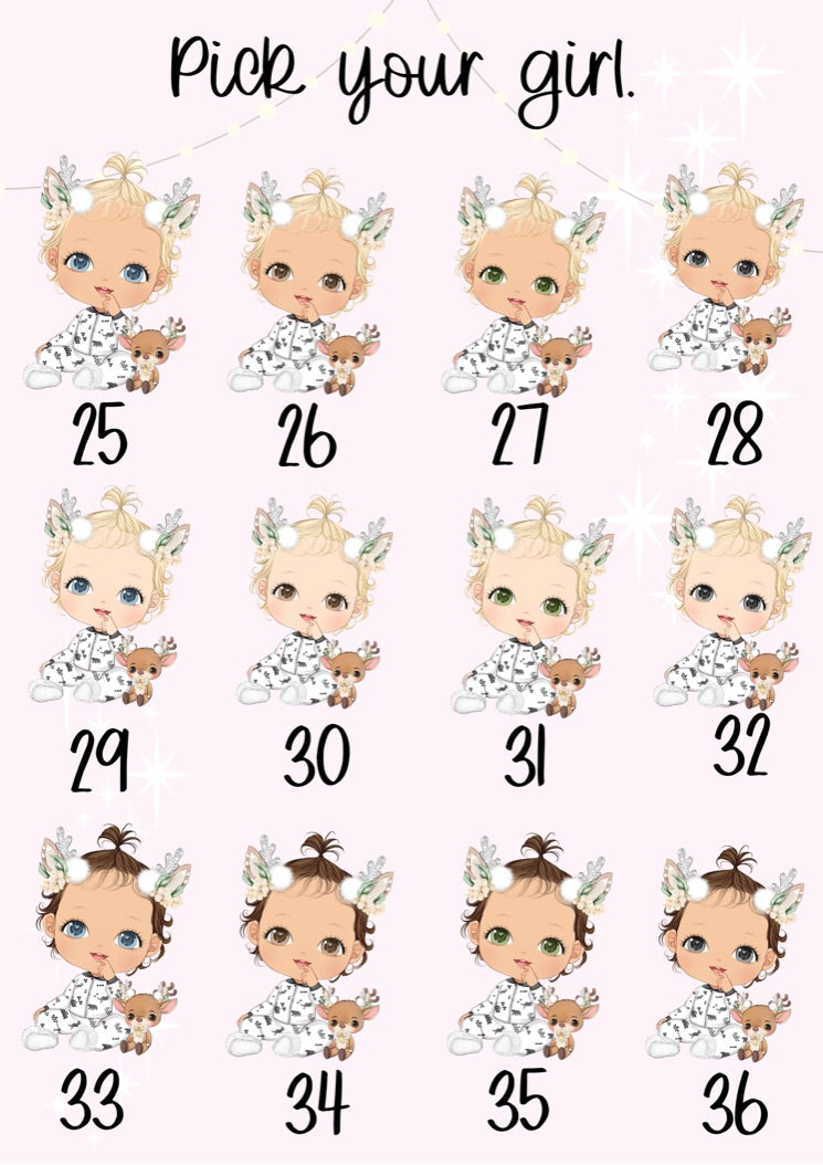 Personalised White Christmas Pjs Baby Girl Christmas Treat Tin