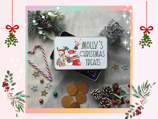 Personalised Santa Chimney Christmas Treat Tin