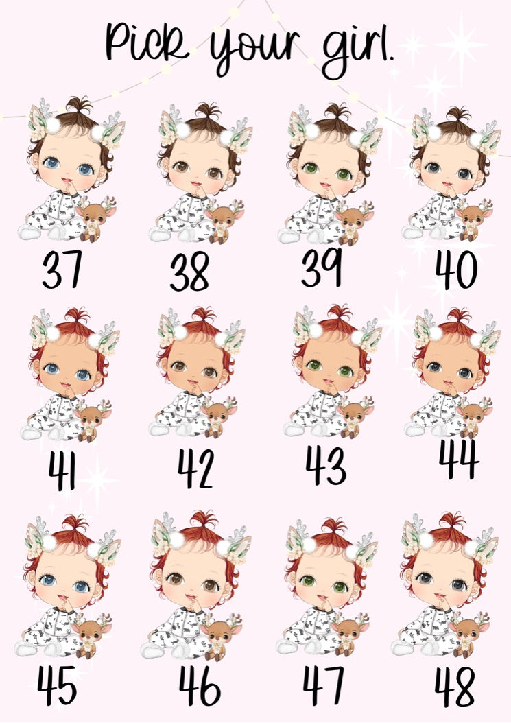 Personalised White Christmas Pjs Baby Girl Christmas Treat Tin