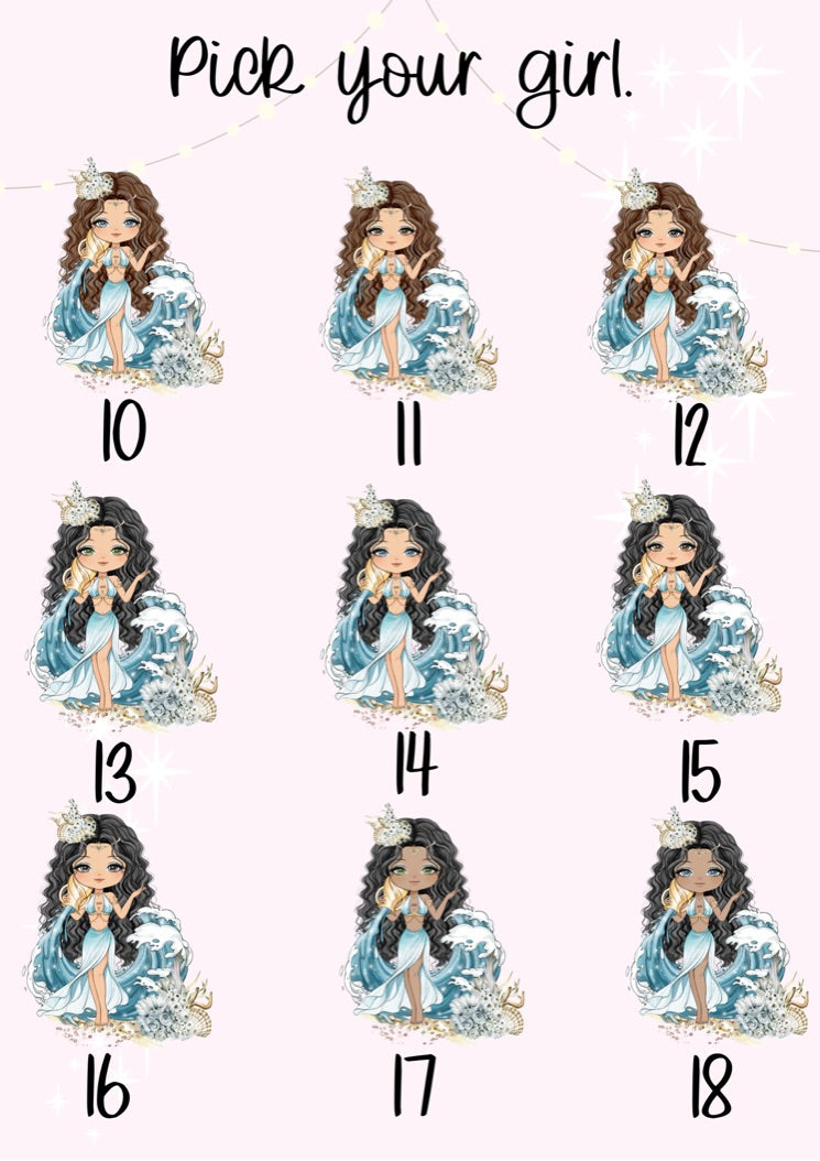Personalised Aquarius Girl Enamel Mug