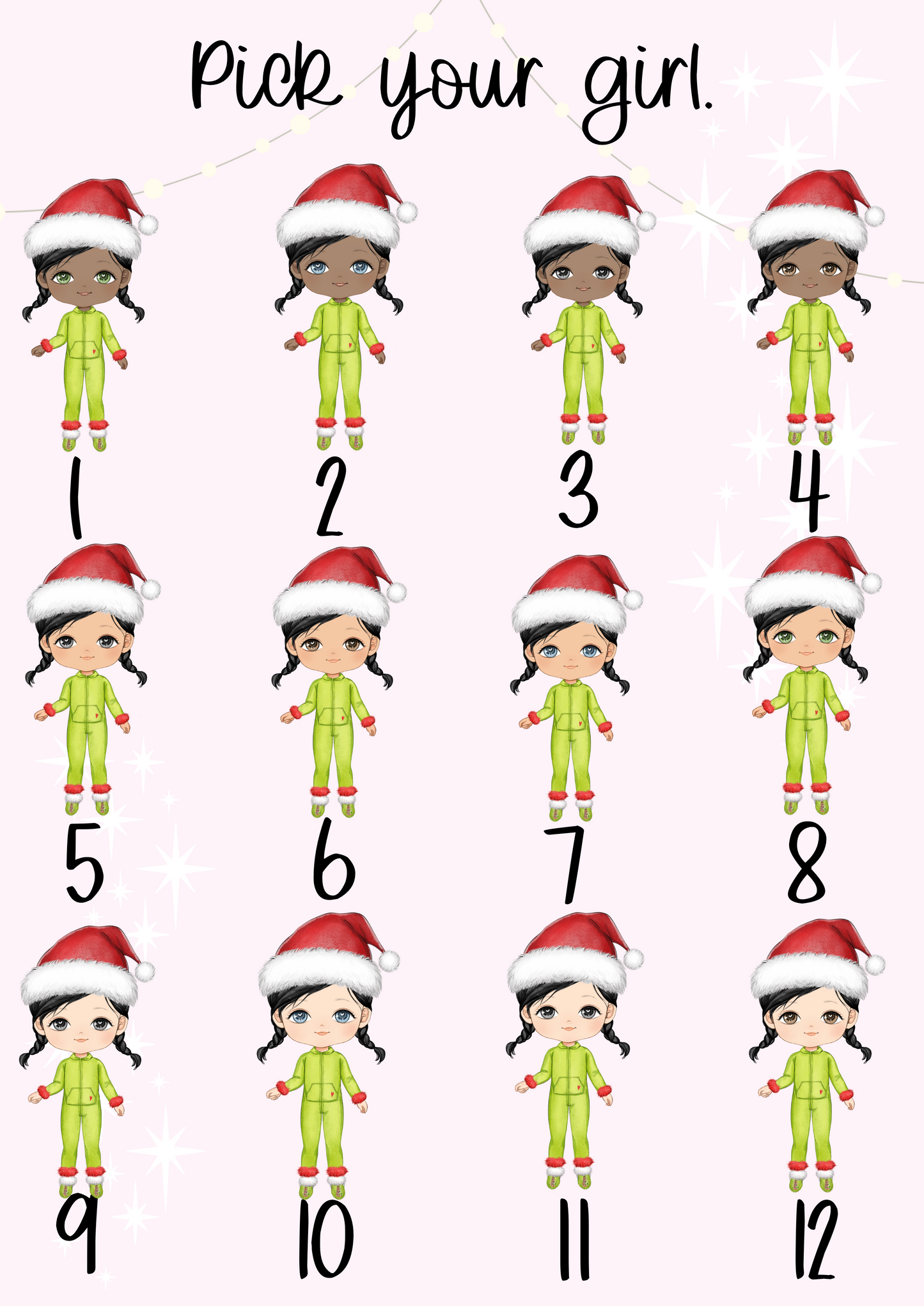 Personalised Green Onesies toddler Girl Christmas Treat Tin