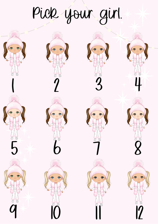 Personalised Pink Beanie Christmas Girl Christmas Treat Tin