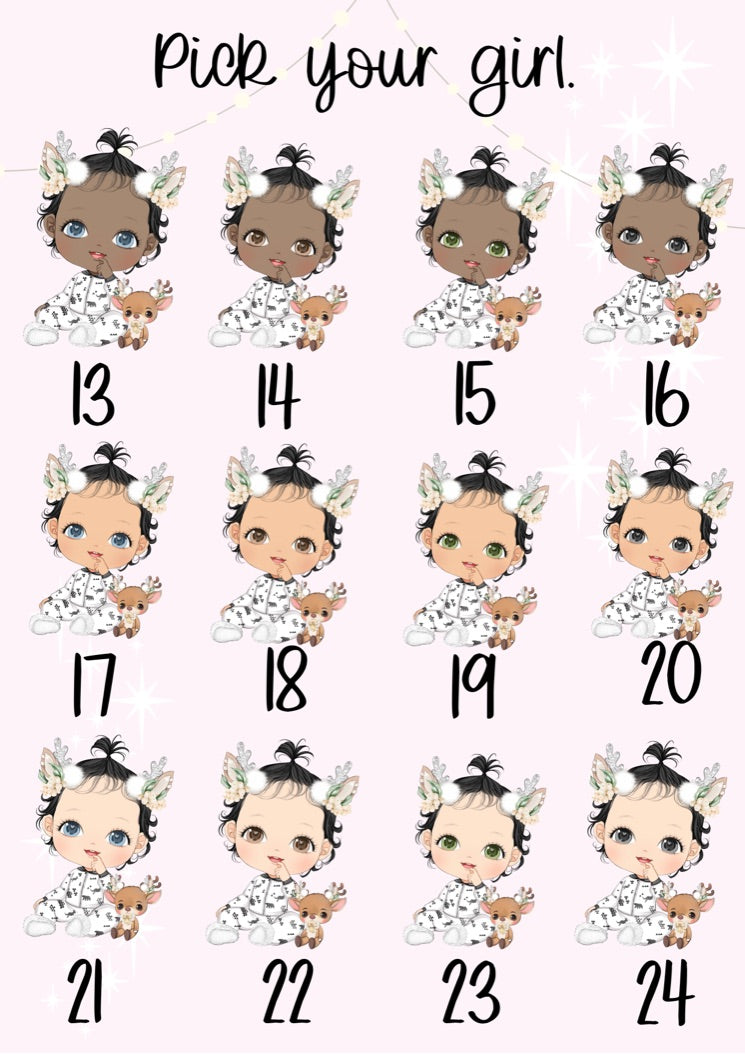 Personalised White Christmas Pjs Baby Girl Christmas Treat Tin